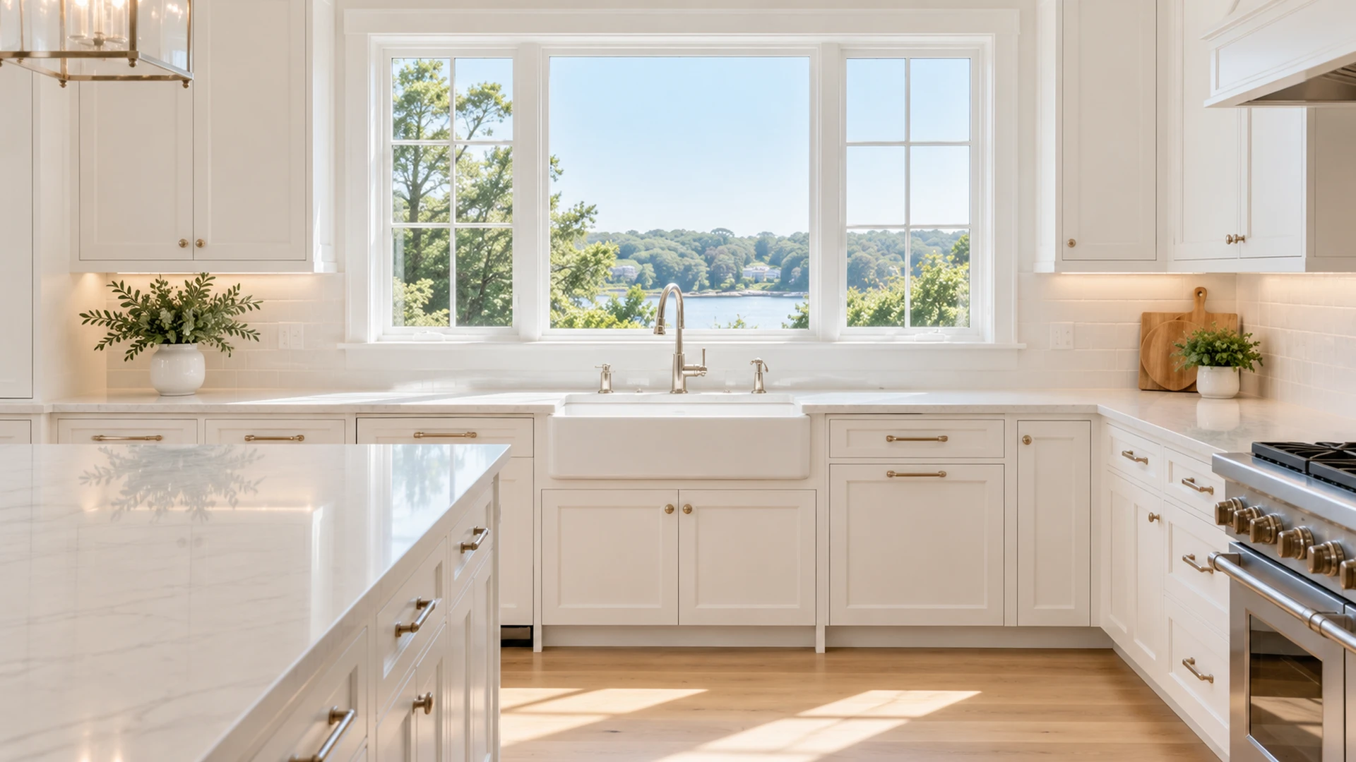 Illustration of a bright kitchen with a clean window ledge.